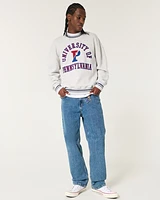 Boxy University of Pennsylvania Graphic Crew Sweatshirt