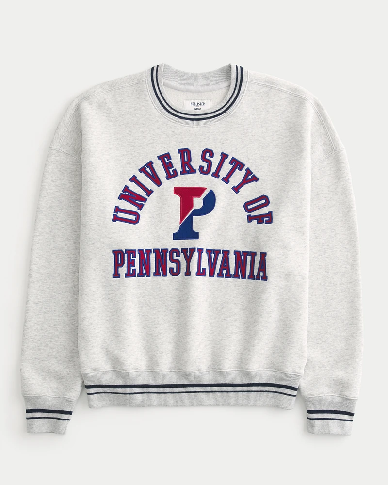 Boxy University of Pennsylvania Graphic Crew Sweatshirt