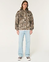 Hollister Feel Good Fleece Boxy Camo Hoodie