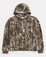 Hollister Feel Good Fleece Boxy Camo Hoodie