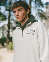 Relaxed Rowing Club Graphic Half-Zip Sweatshirt