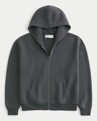 Boxy Zip-Up Hoodie