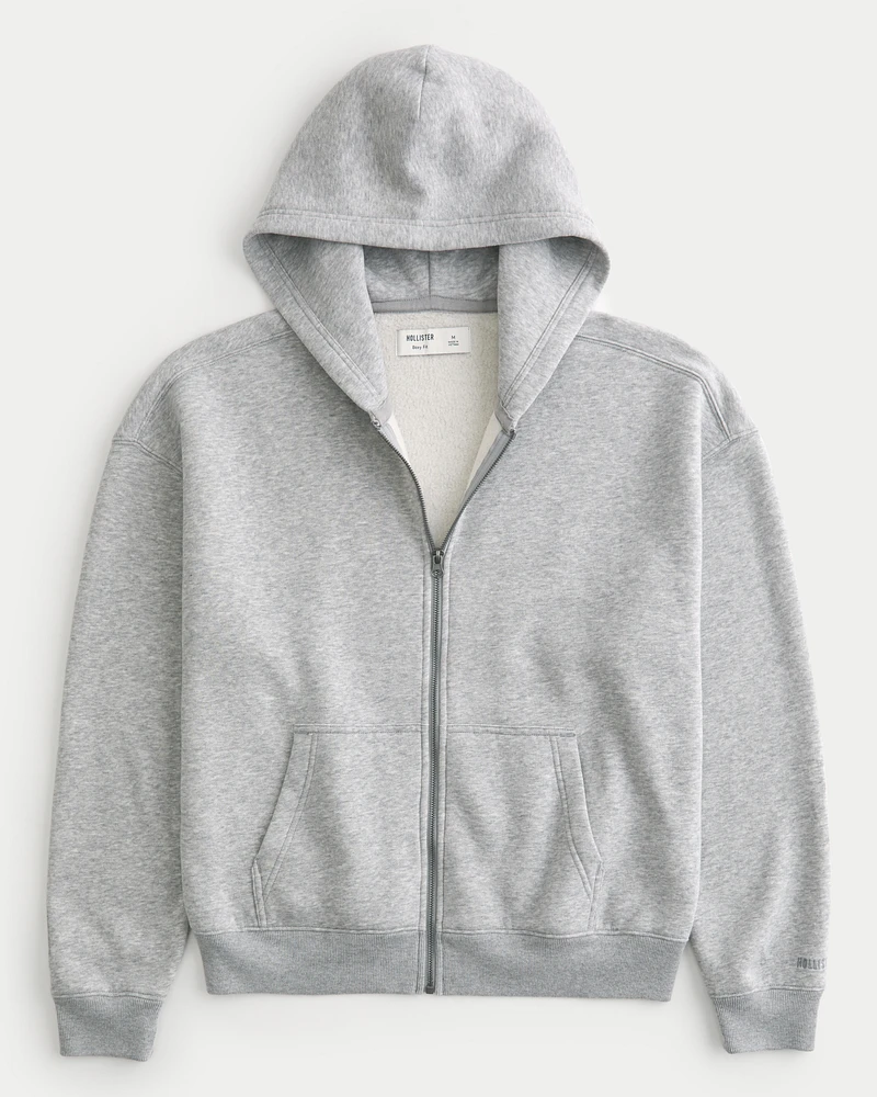 Boxy Zip-Up Hoodie