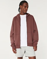 Relaxed Zip-Up Icon Hoodie