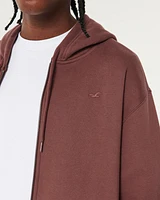 Relaxed Zip-Up Icon Hoodie