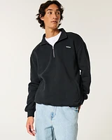 Relaxed Half-Zip Logo Sweatshirt