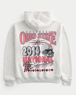 Boxy Ohio State Buckeyes Graphic Hoodie