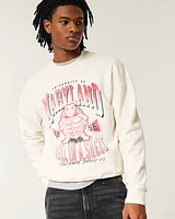 Boxy University of Maryland Graphic Crew Sweatshirt