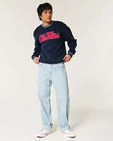 Boxy Ole Miss Graphic Crew Sweatshirt