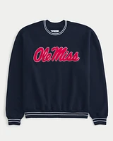 Boxy Ole Miss Graphic Crew Sweatshirt