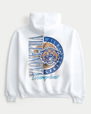 Boxy Villanova University Wildcats Graphic Hoodie