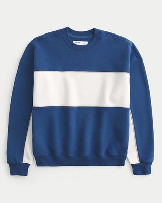 Boxy Colorblock Crew Sweatshirt