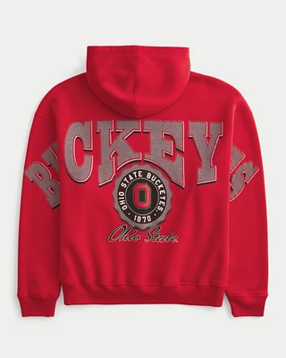 Boxy Ohio State Buckeyes Graphic Hoodie