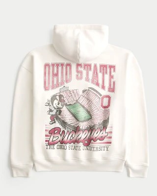 Boxy Ohio State Buckeyes Graphic Hoodie