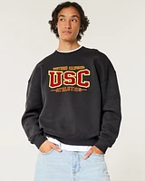 Boxy USC Athletics Graphic Crew Sweatshirt