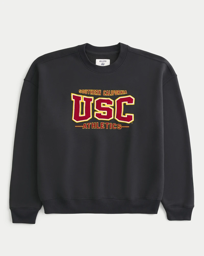 Boxy USC Athletics Graphic Crew Sweatshirt