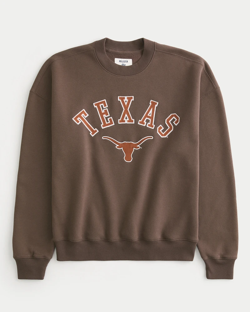 Boxy University of Texas Graphic Crew Sweatshirt