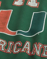 Boxy University of Miami Hurricanes Graphic Crew Sweatshirt