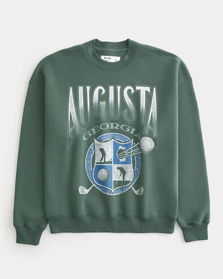 Boxy Augusta Golf Graphic Crew Sweatshirt