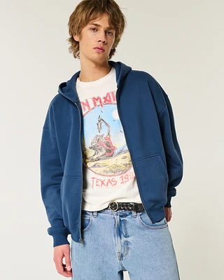 Boxy Zip-Up Hoodie