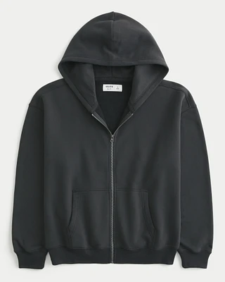 Boxy Zip-Up Hoodie