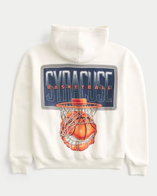 Boxy Syracuse Basketball Graphic Hoodie