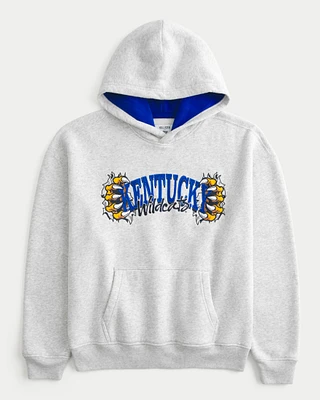 Boxy Kentucky Wildcats Graphic Hoodie