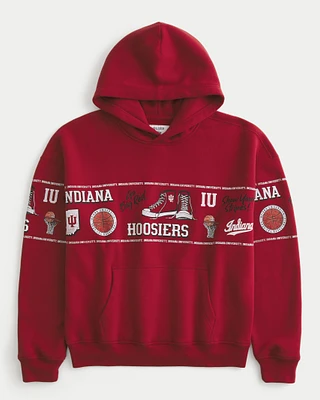 Boxy Indiana University Hoosiers Graphic Hoodie