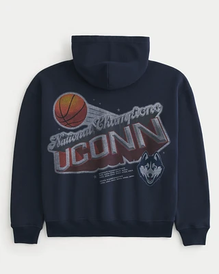 Boxy UConn Graphic Hoodie