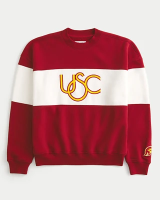 Boxy USC Graphic Crew Sweatshirt