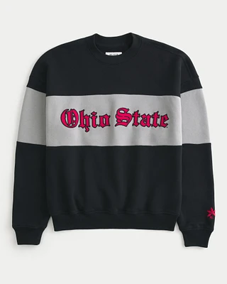 Boxy Ohio State Graphic Crew Sweatshirt