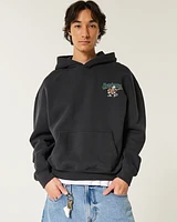 Boxy University of Miami Graphic Hoodie