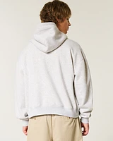 Boxy Crop NY Graphic Zip-Up Hoodie