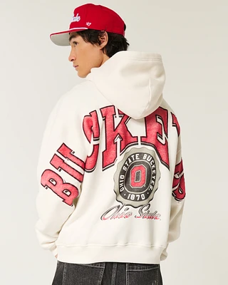 Boxy Ohio State Buckeyes Graphic Hoodie