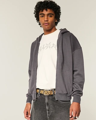 Boxy Zip-Up Hoodie