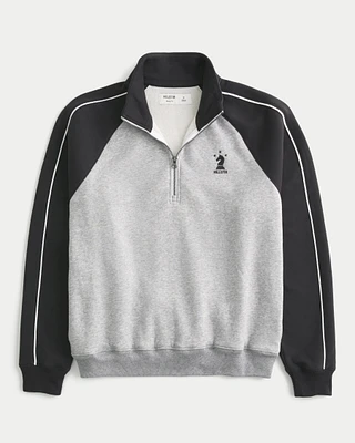 Boxy Fleece Logo Half-Zip Sweatshirt