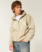 Boxy Dana Point Graphic Zip-Up Hoodie