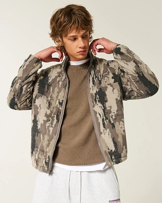 Thermal Fleece Camo Zip-Up Sweatshirt