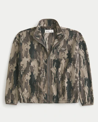 Thermal Fleece Camo Zip-Up Sweatshirt