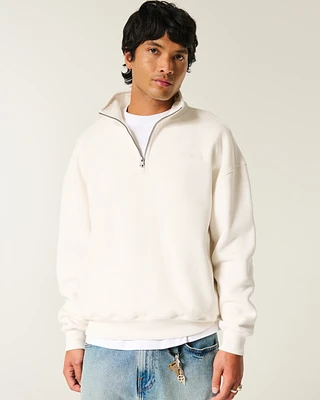 Boxy Logo Quarter-Zip Sweatshirt