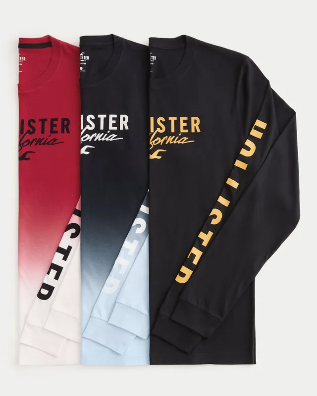 Hollister Long-Sleeve Logo Graphic Tee 3-Pack