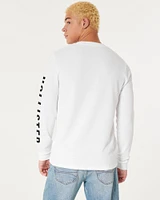 Long-Sleeve Logo Graphic Waffle T-Shirt