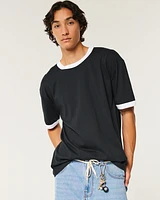 Boxy Varsity Graphic Ringer T-Shirt