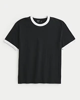 Boxy Varsity Graphic Ringer T-Shirt