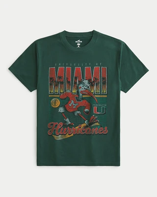 Relaxed University of Miami Hurricanes Graphic Tee