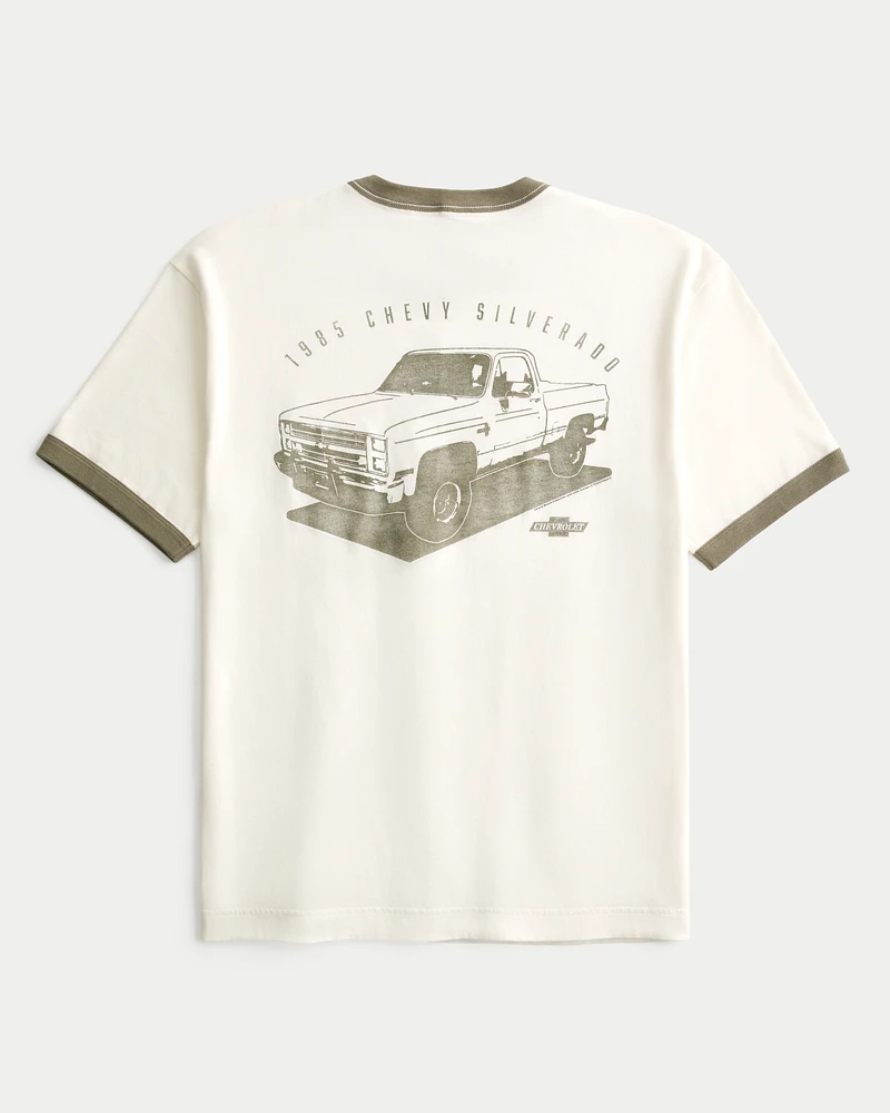 Boxy Chevy Silverado Graphic Ringer Tee