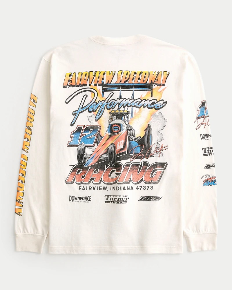 Relaxed Long-Sleeve Fairview Speedway Graphic Tee