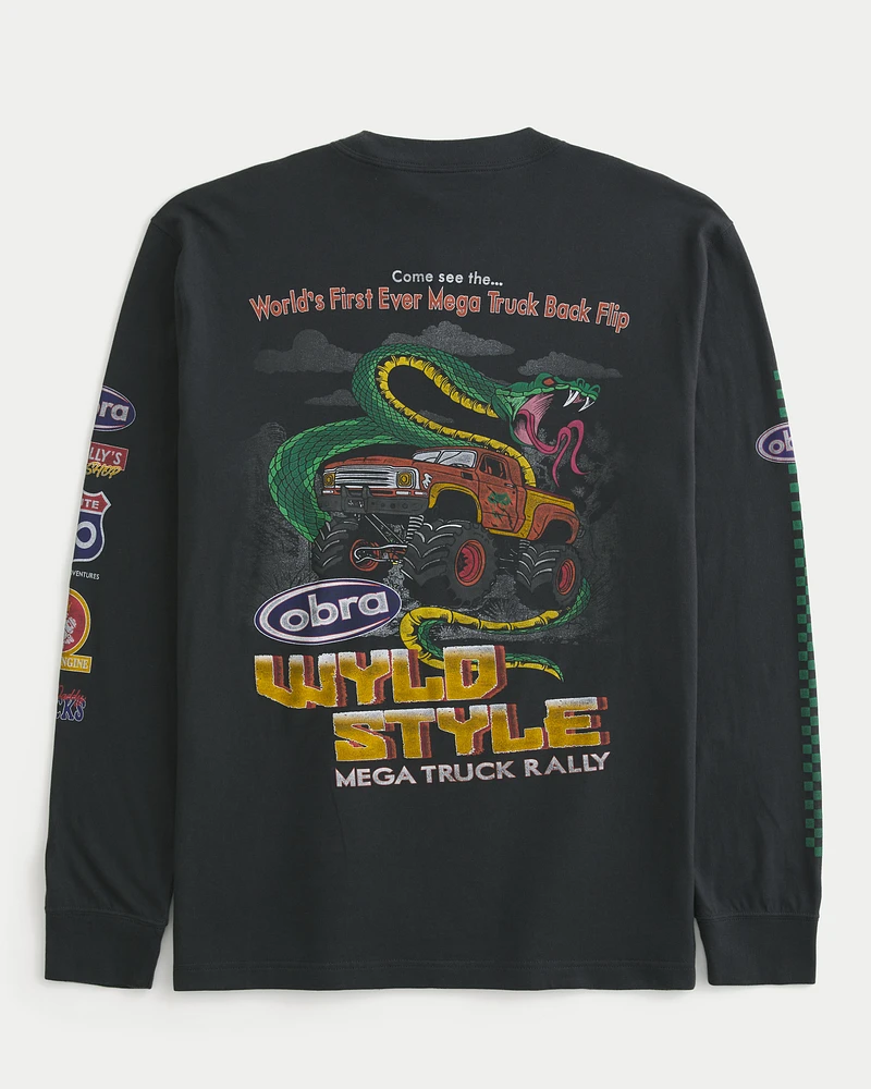 Relaxed Long-Sleeve Wyld Style Mega Truck Graphic Tee