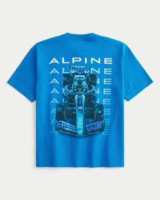 Boxy Heavyweight BWT Alpine F1 Team Graphic Tee