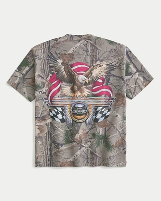 Boxy Heavyweight Chevrolet Graphic Camo Tee